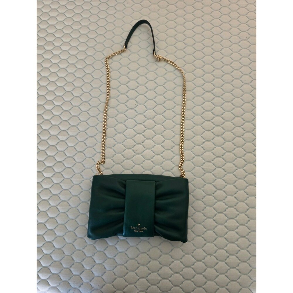 Kate Spade New York Bow Crossbody Dark Green Chain Strap